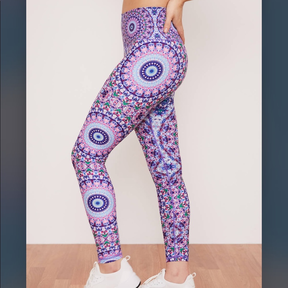 Wolven Threads High Waist Leggings - Boho Mandala Chakra Print
